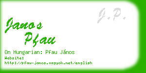 janos pfau business card